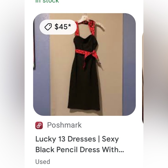 Retro Pin Up Dress. Halter top, curvy cut. - Picture 3 of 3